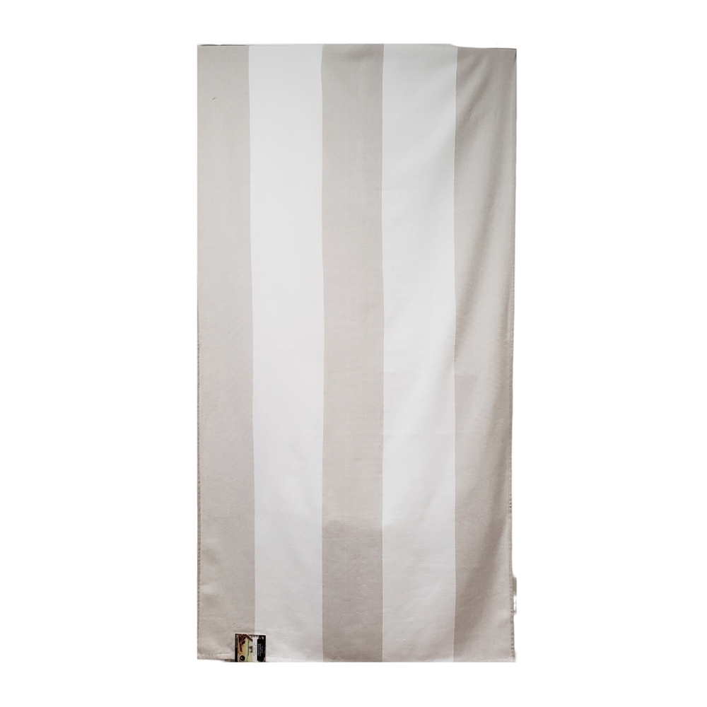 Jacquard Cabana Stripe Beach Towel (30 x 60 Inch, Khaki & White) Great Bay Home